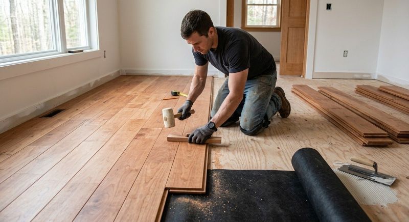 Cherry Floor Installation in Cambridge, MD