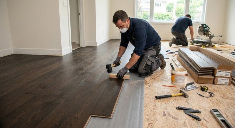 Dark Wood Floor Installation in Easton, MD