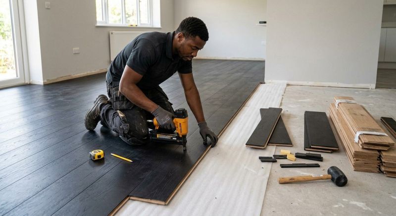 Dark Wood Floor Installation in Easton, MD